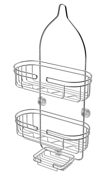 ATHome Chrome-Plated Steel Shower Caddy with Soap Dish, 2-Level