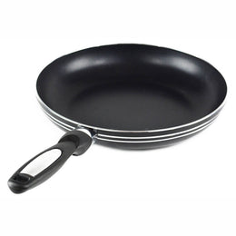 Gourmet Chef Non-Stick Scratch Resistant Easy to Clean Fry Pan Induction Ready Stainless Steel Base With Extra Thick Aluminium Alloy Body Riveted Bakelite Handle, 10 inch, Blac