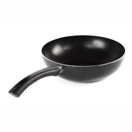 Gourmet Chef Stir Fry Wok With Bakelite Riveted Handles - Easy Clean Deep Frying Pan, 10”, Black