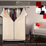 ATHome Lightweight, Durable, Sturdy, Dust and Moisture Proof, Easy Open T-Zipper, Portable Closet Wardrobe, 36 inches, Beige