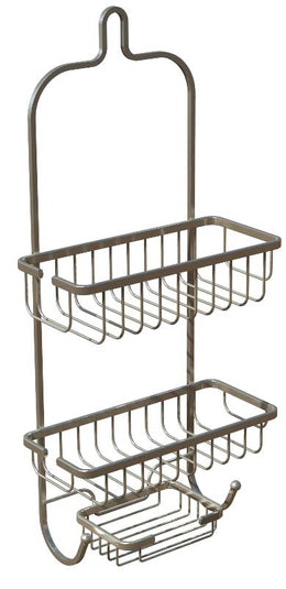 ATHome 2- Level Satin Nickel Shower Caddy with Soap, Chrome-Plated