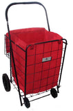 ATHome Eco-friendly Folding Shopping Cart Liner with Closable Cover - Water & Mildew Resistant, Heavy Duty, Breathable Cart For Haul Laundry, Groceries, Toys, Sports Equipment, Red
