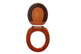 Trimmer ® Polyresin Toilet Seats With Brown And Silver Accent