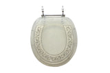 Trimmer ® Mother of Pearl Polyresin Toilet Seats With White And Silver Accent