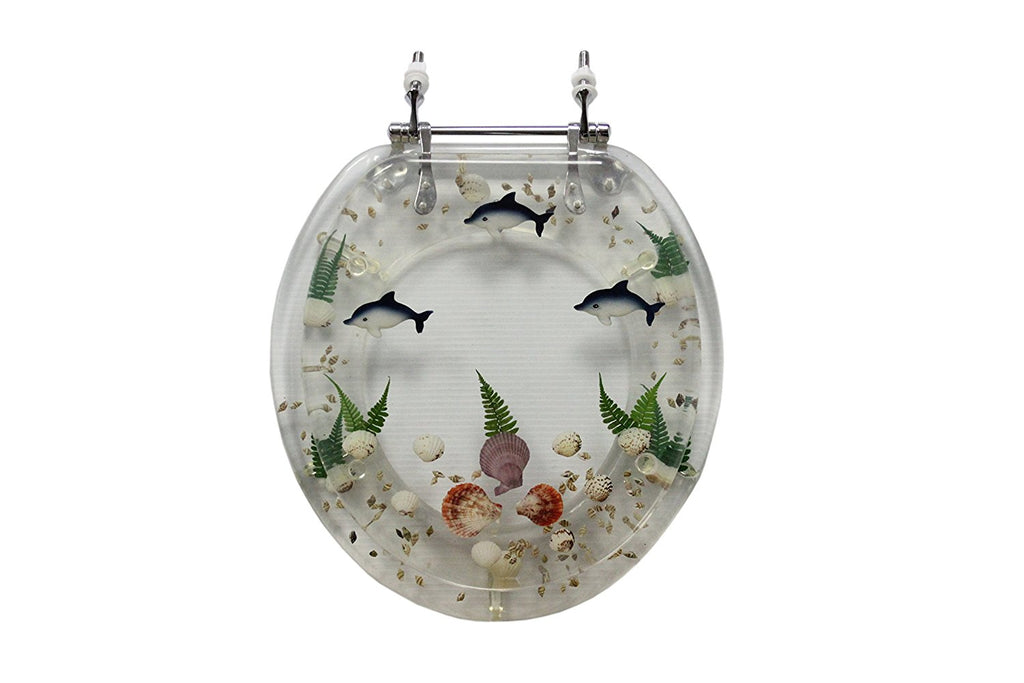 fish lure toilet seat Trimmer ® decorative toilet seat with graceful dolphins and other unde – ATH Import