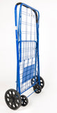 ATHome Large Deluxe Rolling Utility / Shopping Cart - Stowable Folding Heavy Duty Cart with Rubber Wheels For Haul Laundry, Groceries, Toys, Sports Equipment, (Blue, XL)