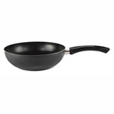 Gourmet Chef Stir Fry Wok With Bakelite Riveted Handles - Easy Clean Deep Frying Pan, 10”, Black