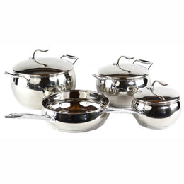 FortheChef's 12 Piece Stainless Steel Gourmet Cook's Cookware Set