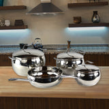 Gourmet Chef Designer Pro Series 7-Piece Stainless Steel 3-Ply Base Apple Design Cookware Set