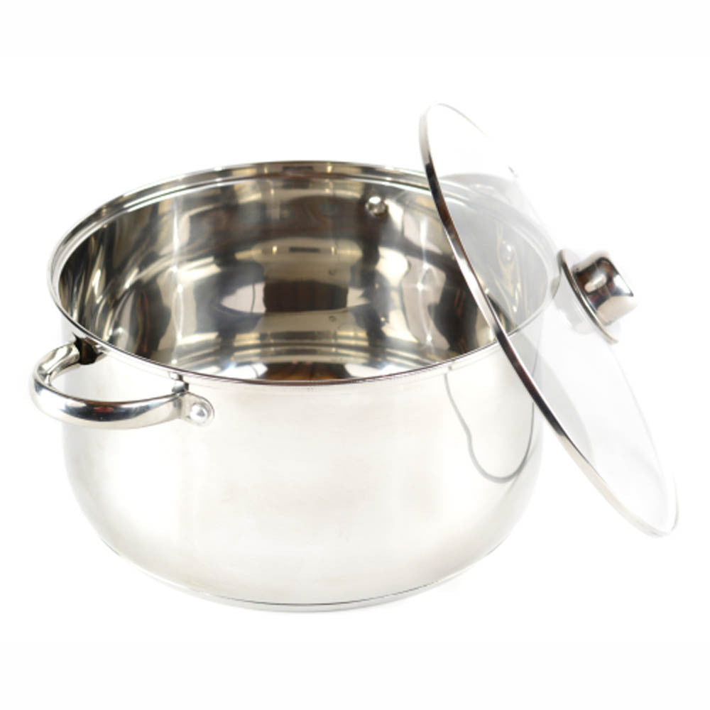 Cook N Home Sauce Pot Stainless Steel Stockpot with Glass Lid, Basic S