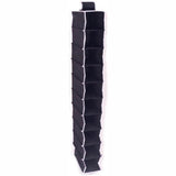 ATHome Hanging Clothes Vertical Storage Box (10 Shelving Units) Durable Accessory Shelves - Easy Set up Closet Cubby, Sweater & Handbag Organizer - Clean & Tidy Wardrobe, Easy Mount, Black